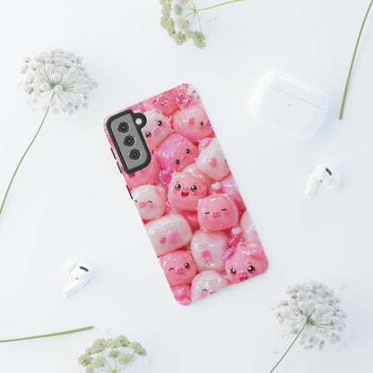 Cute Soft-Pink Character Protective Phone Case