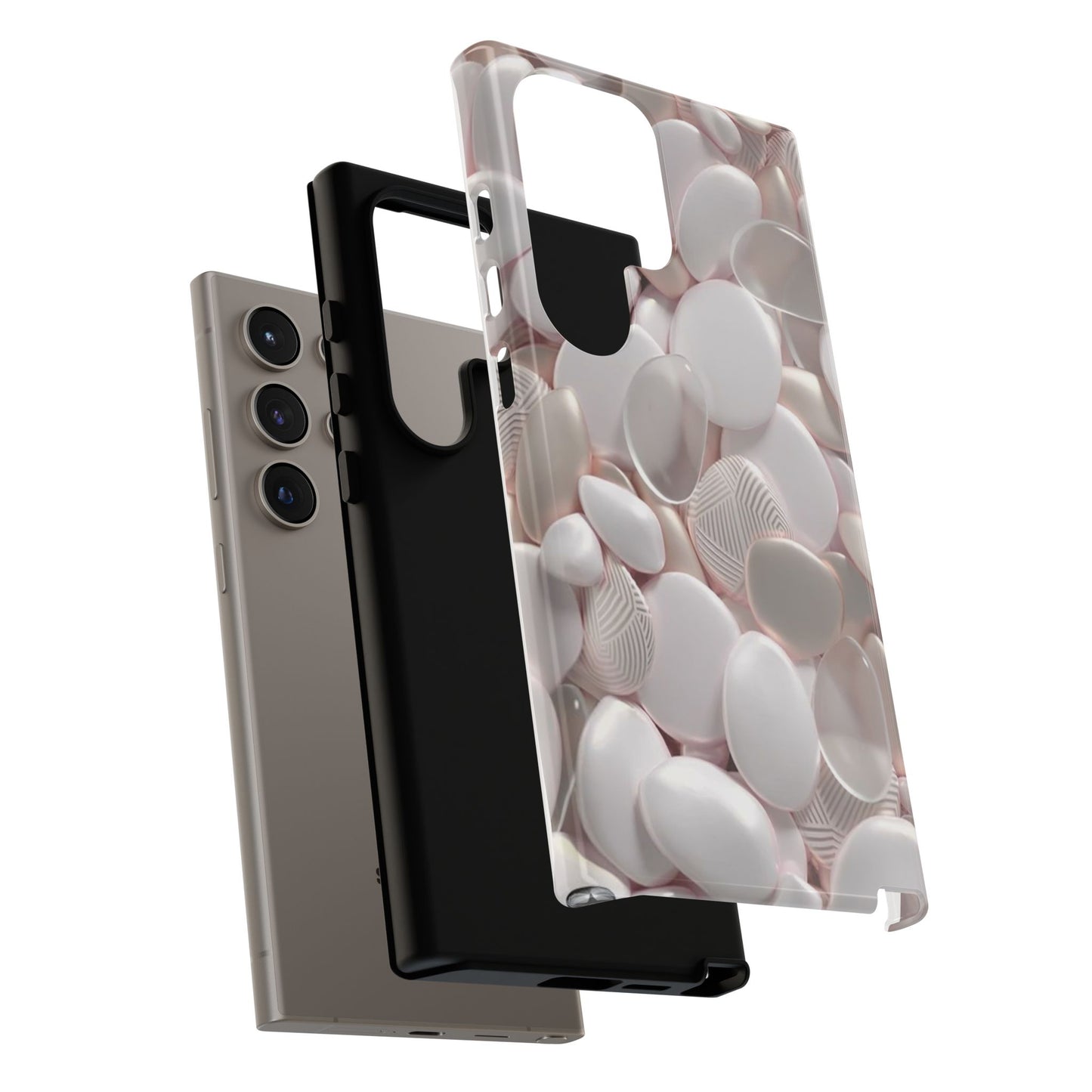 Phone Case – Soft Pink Pebble Pattern Protective Tough Case