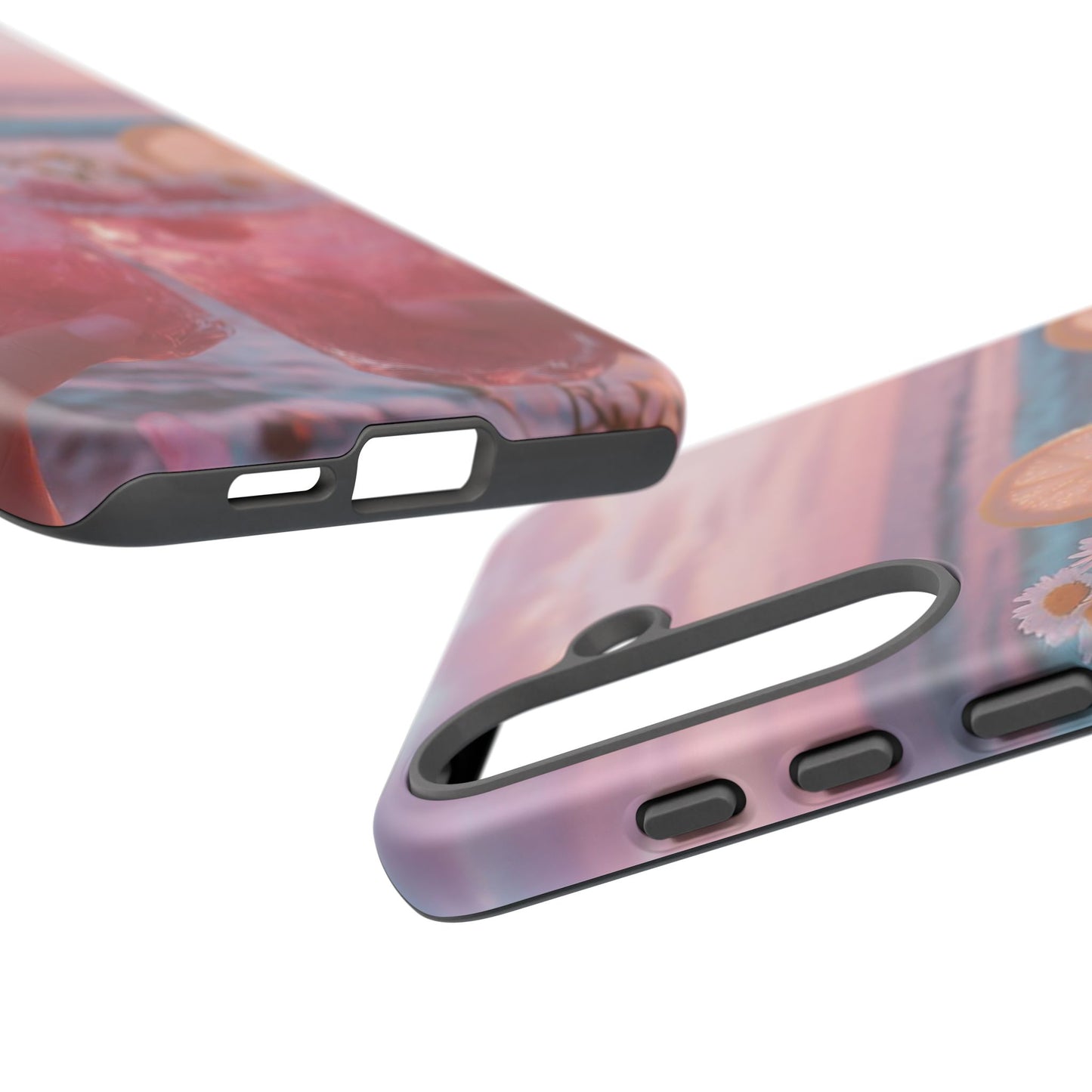 Pink Sunset Cocktail Phone Case — Beach Drink Protective Cover
