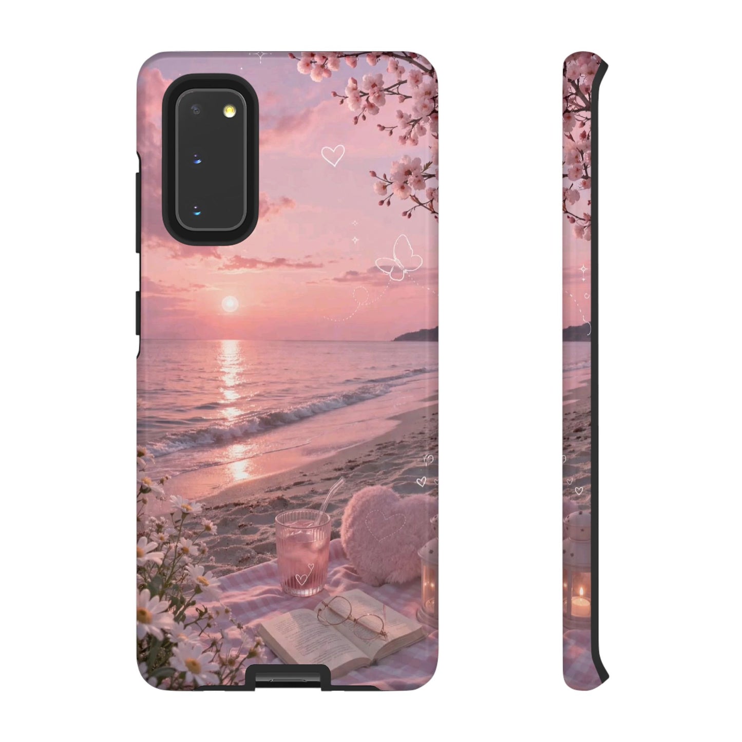 Pink Sunset Beach Phone Case "Romantic Coastal"
