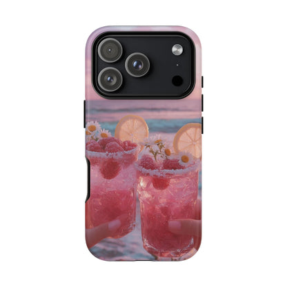 Pink Sunset Cocktail Phone Case — Beach Drink Protective Cover
