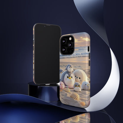 Cute Plush Penguins Beach Phone Case