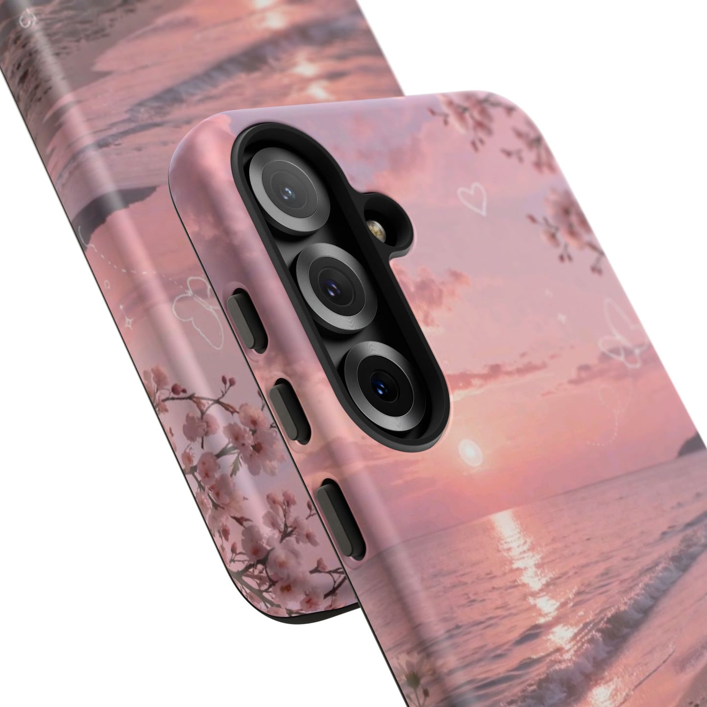 Pink Sunset Beach Phone Case "Romantic Seaside"