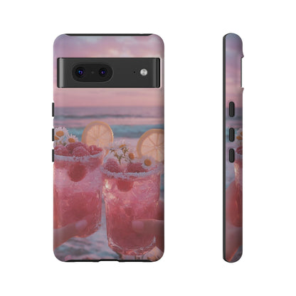 Pink Sunset Cocktail Phone Case — Beach Drink Protective Cover