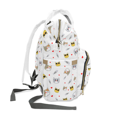 Cute Cat Print Diaper Backpack — Multifunctional Baby Travel Bag