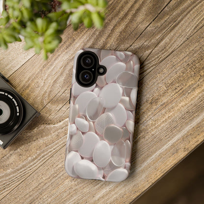 Phone Case – Soft Pink Pebble Pattern Protective Tough Case
