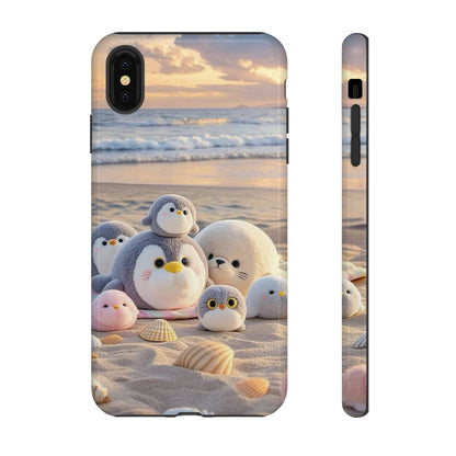 Cute Plush Penguins Beach Phone Case