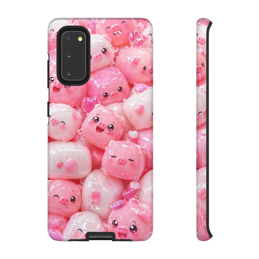 Cute Soft-Pink Character Protective Phone Case Samsung  iPhone