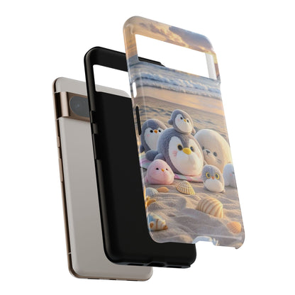 Cute Plush Penguins Beach Phone Case