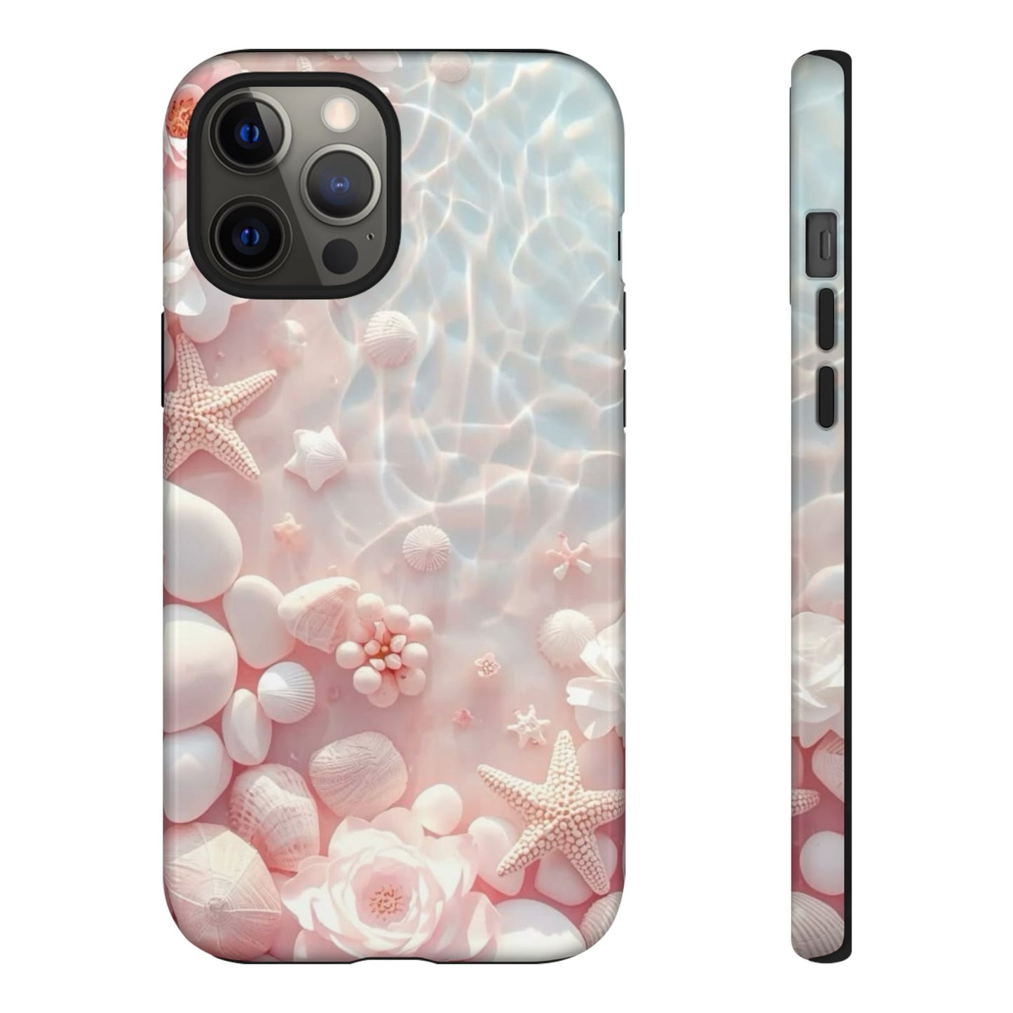 Phone Case — Pink Seashell Starfish Beach Waterproof Design