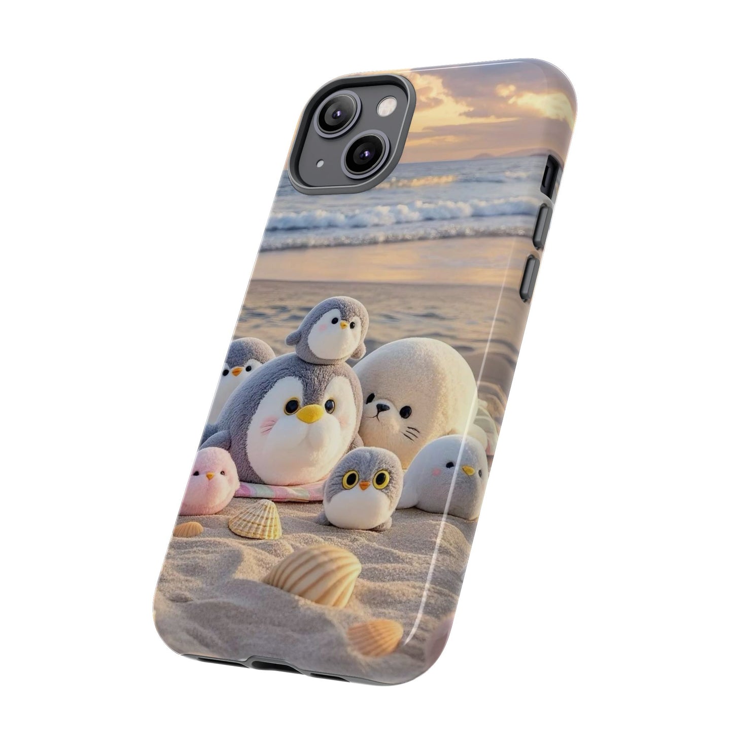 Cute Plush Penguins Beach Phone Case