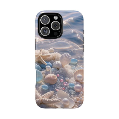 Seashell Pearl Phone Case — Pastel Beach Protective Tough Case