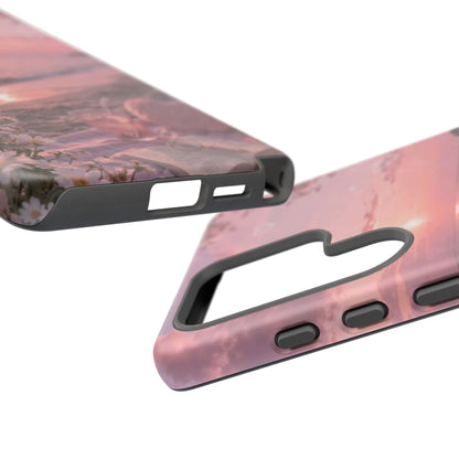 Pink Sunset Beach Phone Case "Romantic Seaside"