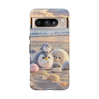 Cute Plush Penguins Beach Phone Case