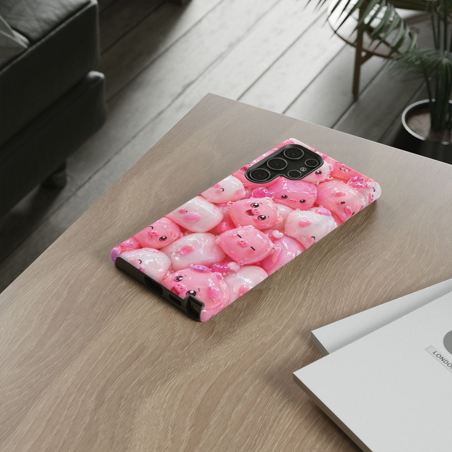 Cute Soft-Pink Character Protective Phone Case