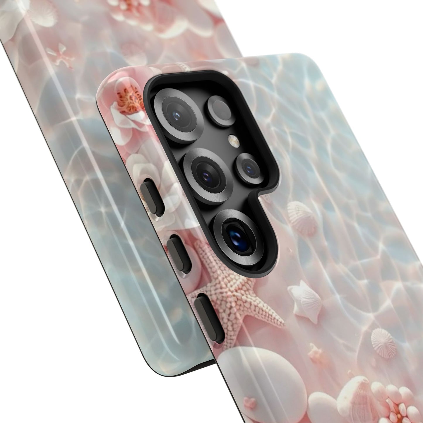 Phone Case — Pink Seashell Starfish Beach Waterproof Design