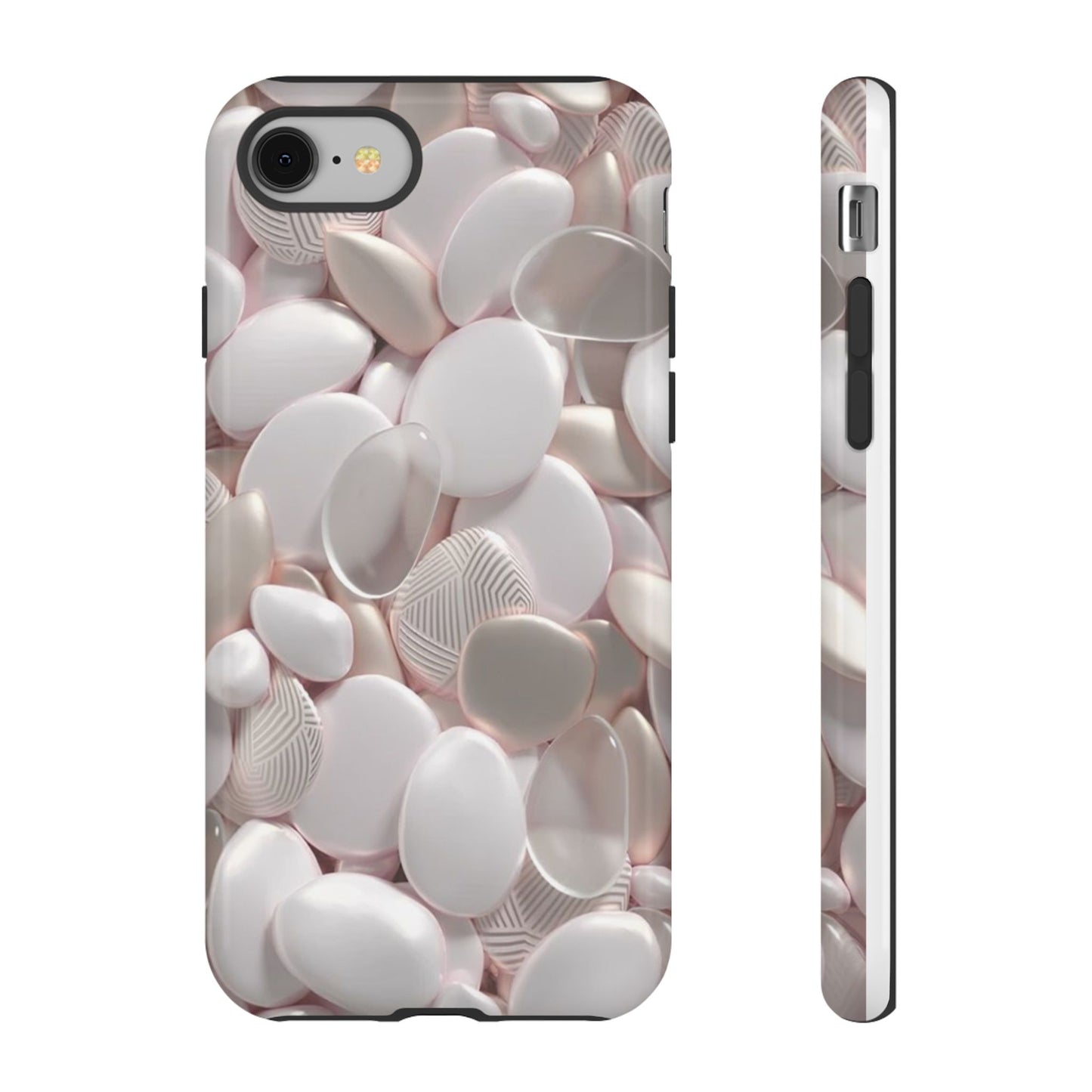Phone Case – Soft Pink Pebble Pattern Protective Tough Case