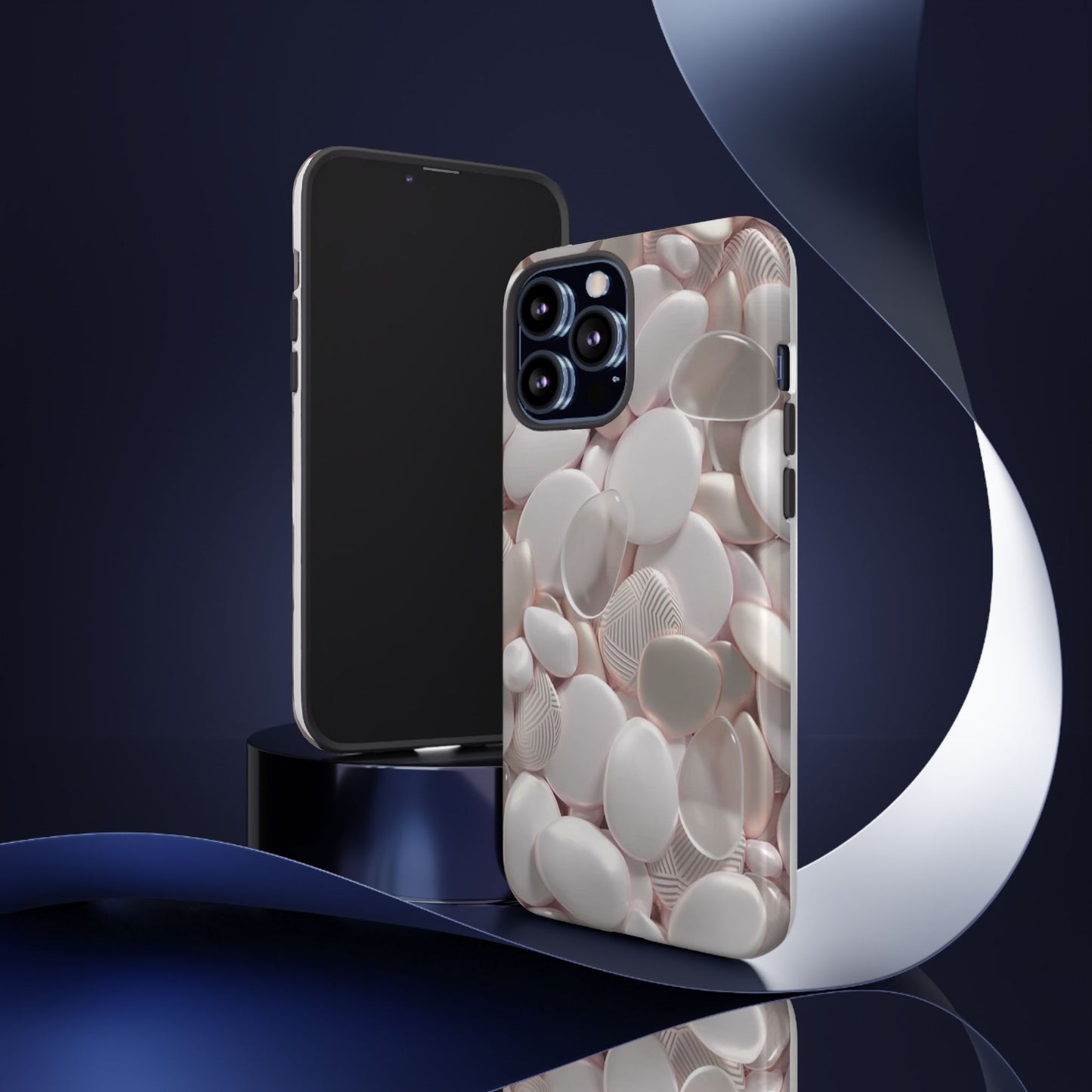 Phone Case – Soft Pink Pebble Pattern Protective Tough Case