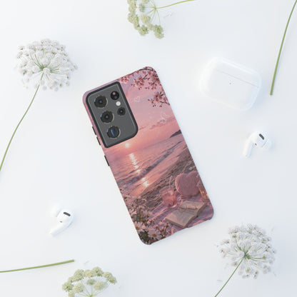 Pink Sunset Beach Phone Case "Romantic Coastal"