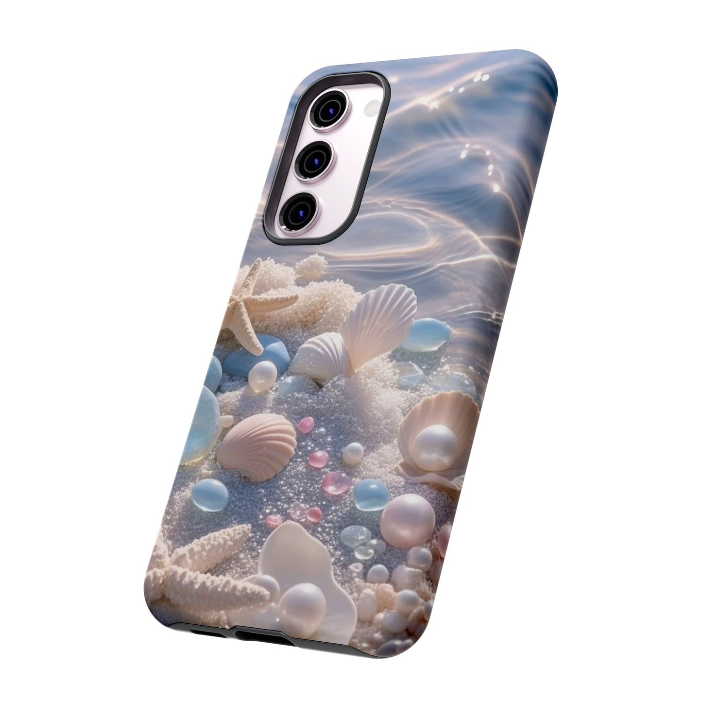 Tough Cases — Pastel Seashell Phone Case (Beach Shells, Pearls & Starfish)