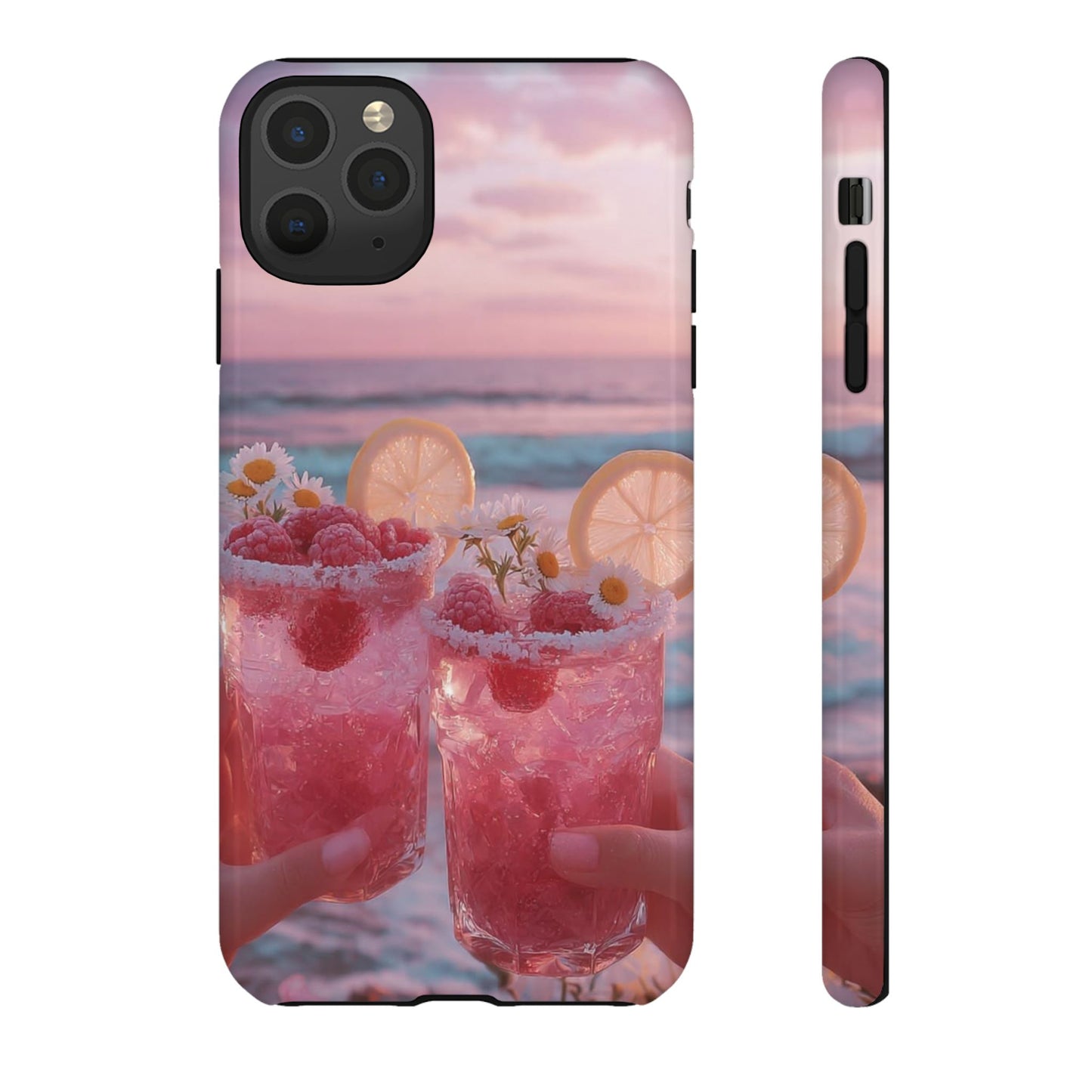 Pink Sunset Cocktail Phone Case — Beach Drink Protective Cover