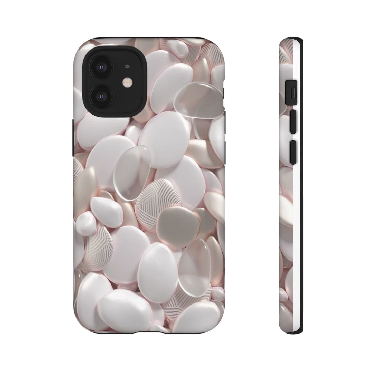 Phone Case – Soft Pink Pebble Pattern Protective Tough Case