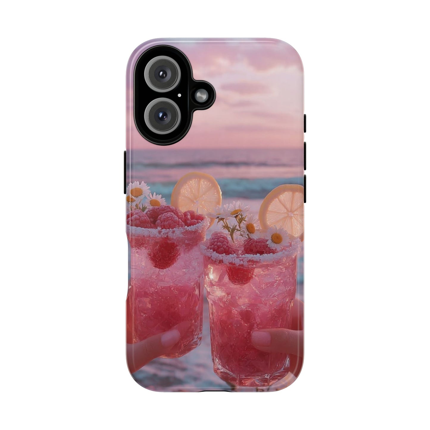 Pink Sunset Cocktail Phone Case — Beach Drink Protective Cover