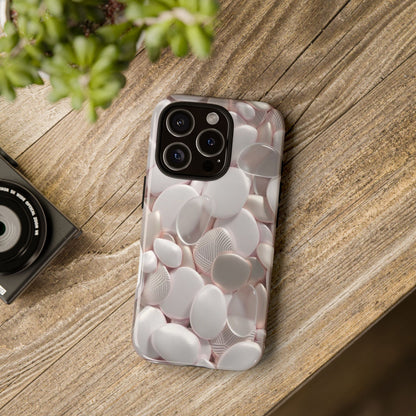 Phone Case – Soft Pink Pebble Pattern Protective Tough Case