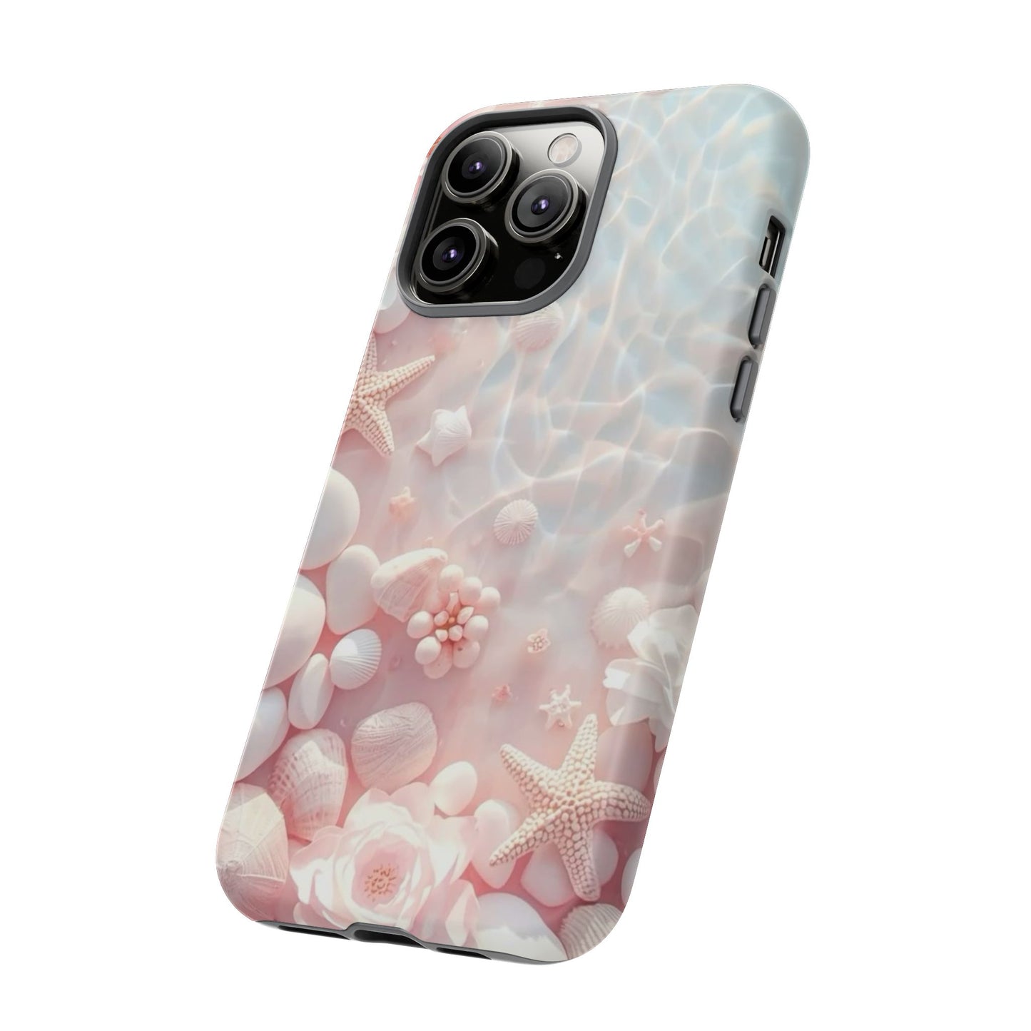 Phone Case — Pink Seashell Starfish Beach Waterproof Design