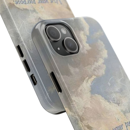 Cloudy Sky 'Live Your Purpose' Tough Phone Case — Motivational Protective Phone Cover