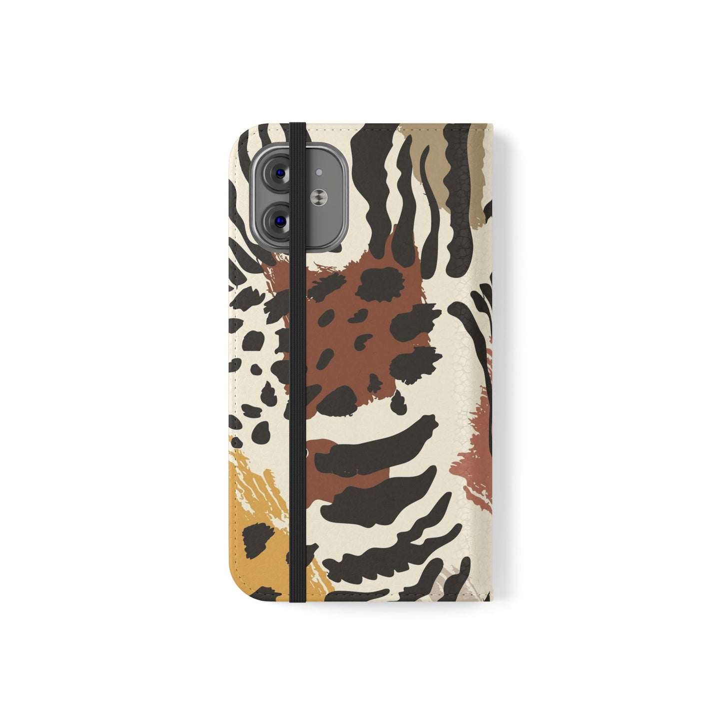 Leopard Patchwork Flip Wallet Case with Card Slots