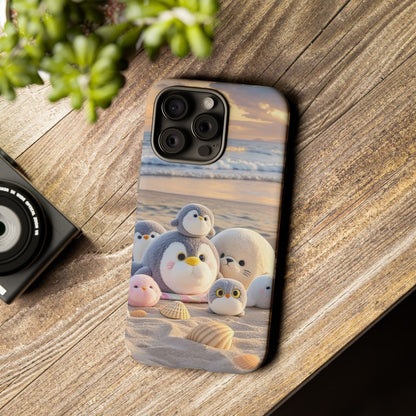 Cute Plush Penguins Beach Phone Case