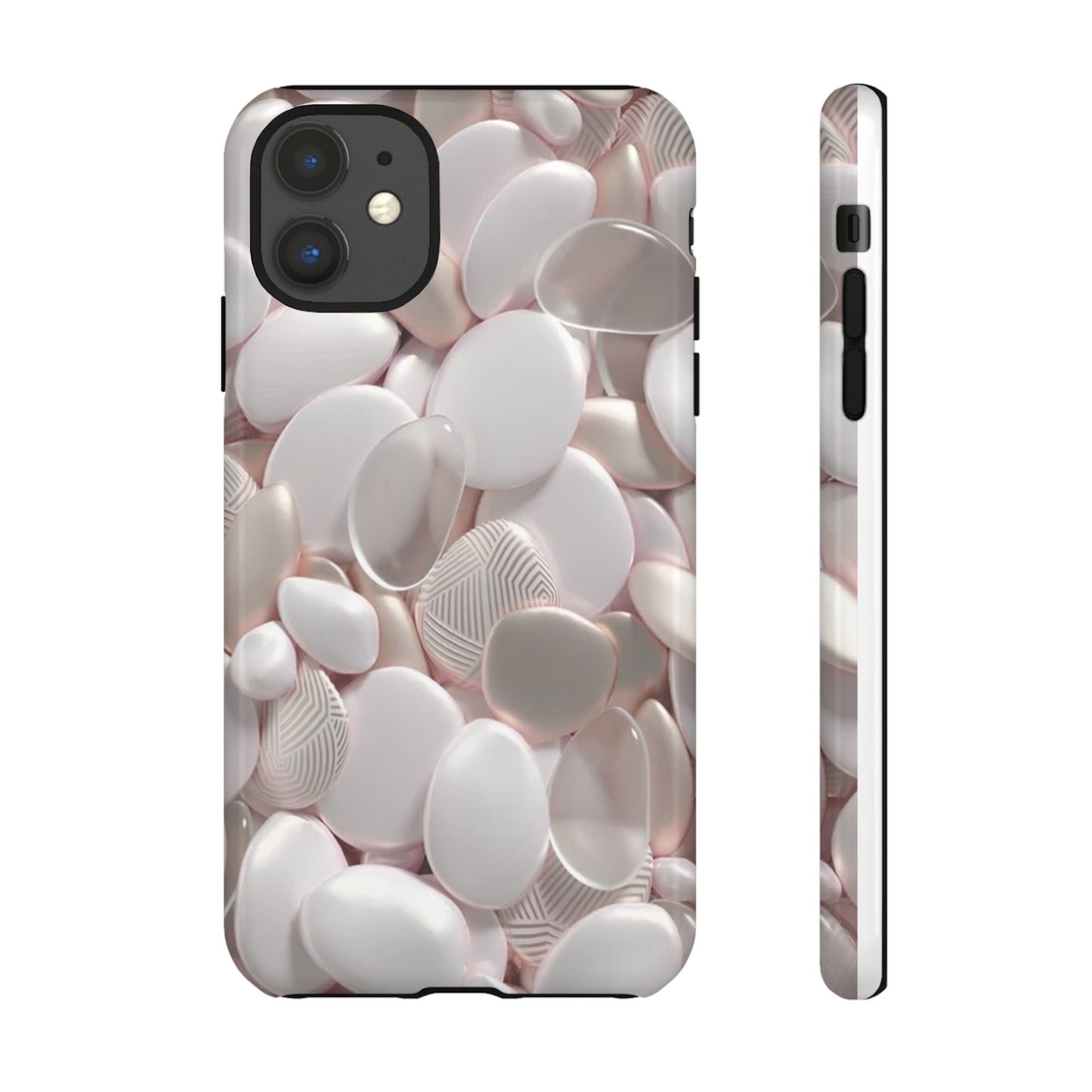 Phone Case – Soft Pink Pebble Pattern Protective Tough Case