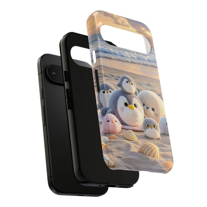 Cute Plush Penguins Beach Phone Case