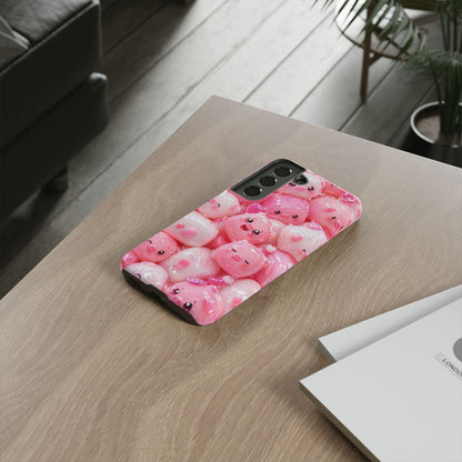 Cute Soft-Pink Character Protective Phone Case
