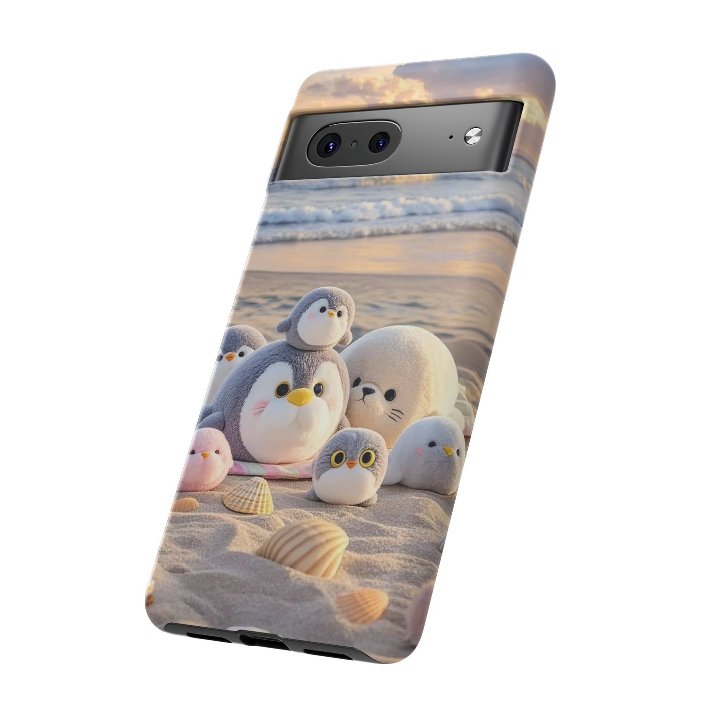 Cute Plush Penguins Beach Phone Case