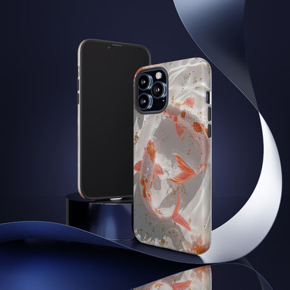 Koi Fish Phone Case "Serene Gold Fleck Watercolor"