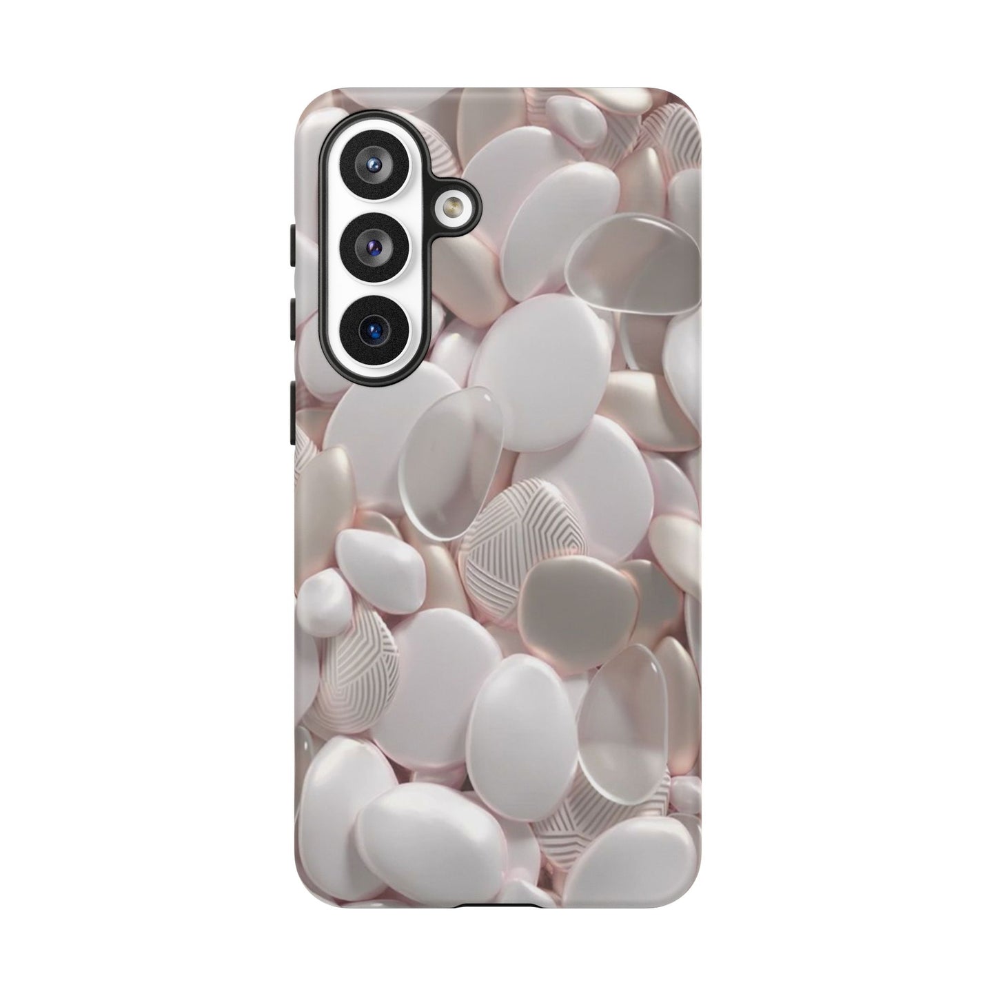 Phone Case – Soft Pink Pebble Pattern Protective Tough Case