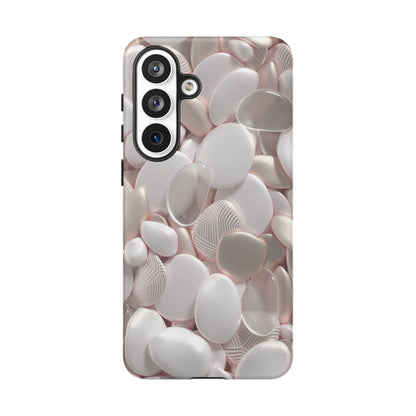 Phone Case – Soft Pink Pebble Pattern Protective Tough Case