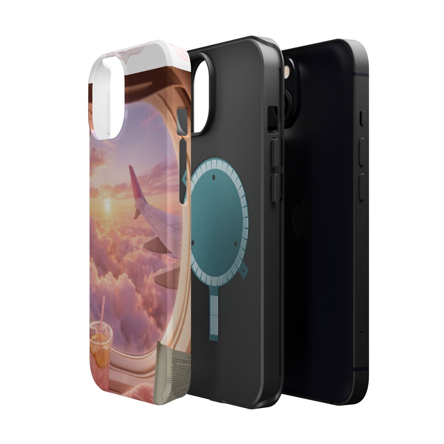 iPhone Magnetic Case "Airplane Window Sunset Travel"