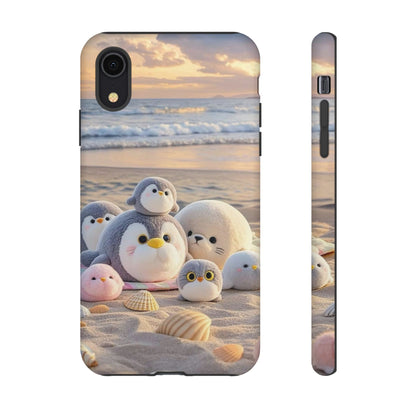 Cute Plush Penguins Beach Phone Case