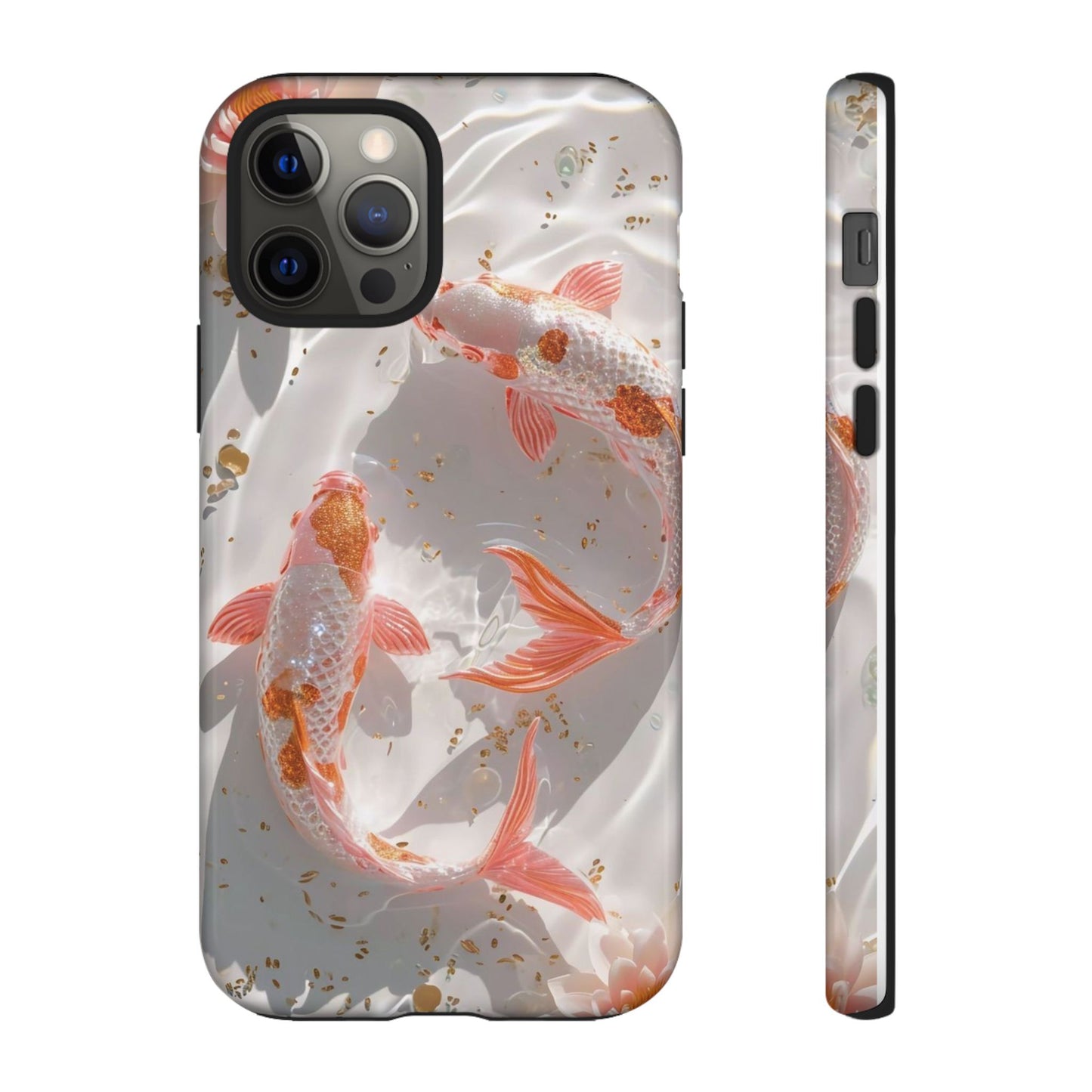 Koi Fish Phone Case "Serene Gold Fleck Watercolor"