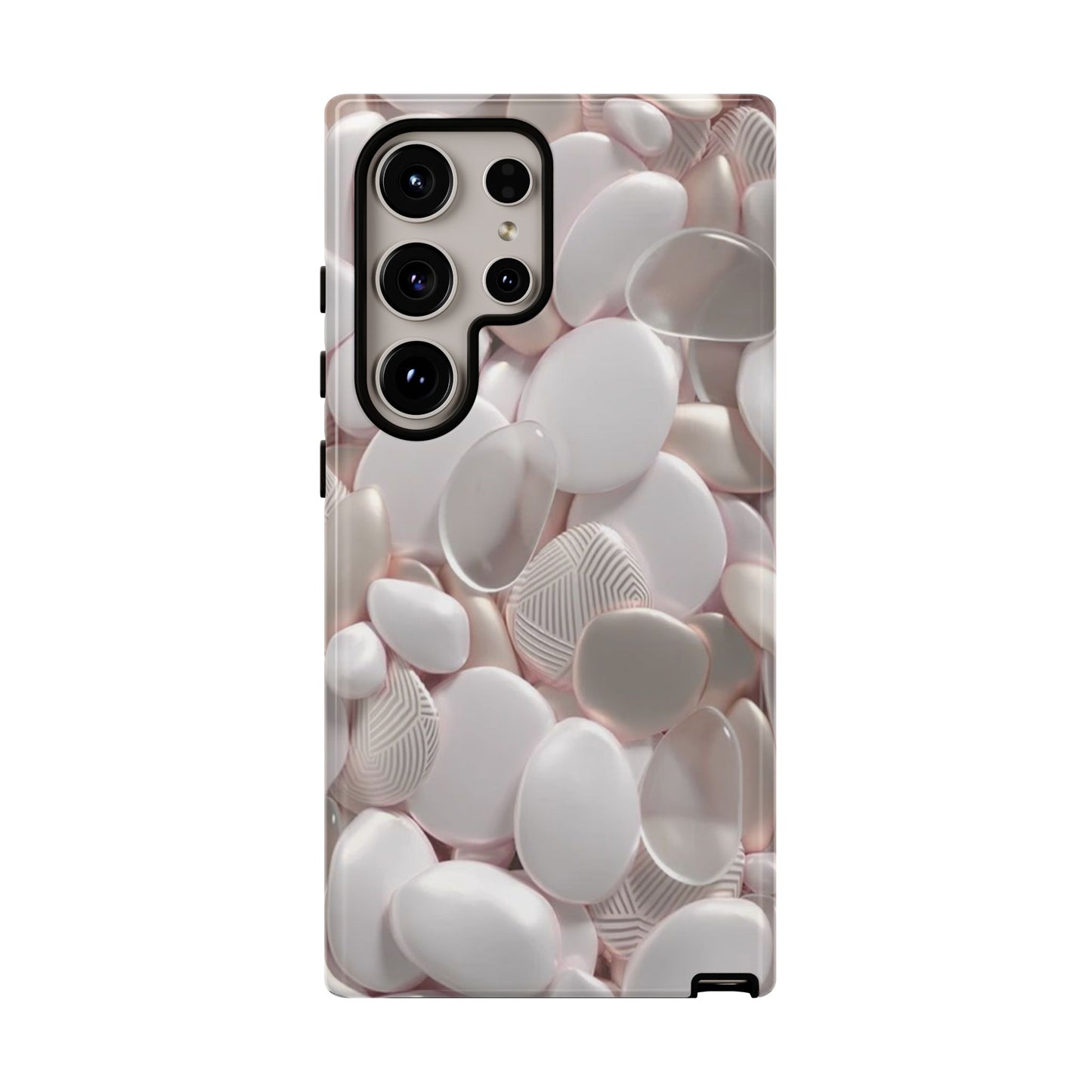 Phone Case – Soft Pink Pebble Pattern Protective Tough Case
