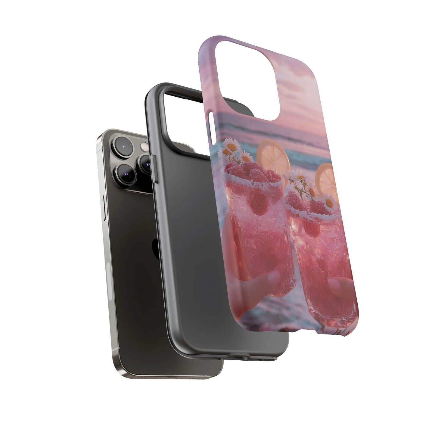 Pink Sunset Cocktail Phone Case — Beach Drink Protective Cover