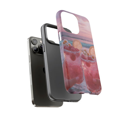 Pink Sunset Cocktail Phone Case — Beach Drink Protective Cover