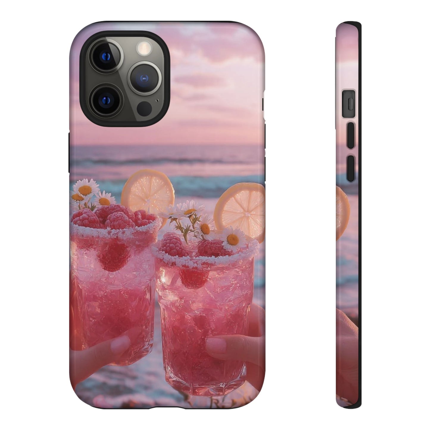 Pink Sunset Cocktail Phone Case — Beach Drink Protective Cover