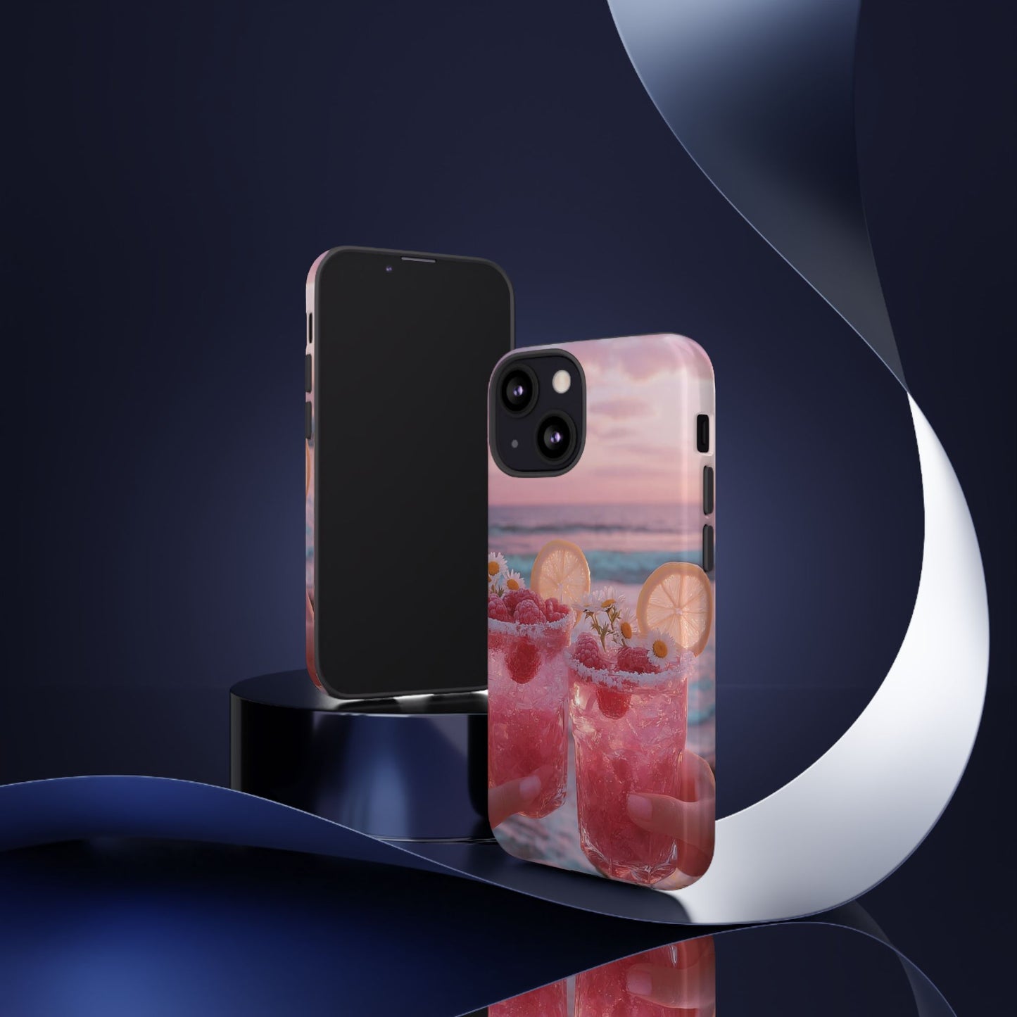 Pink Sunset Cocktail Phone Case — Beach Drink Protective Cover