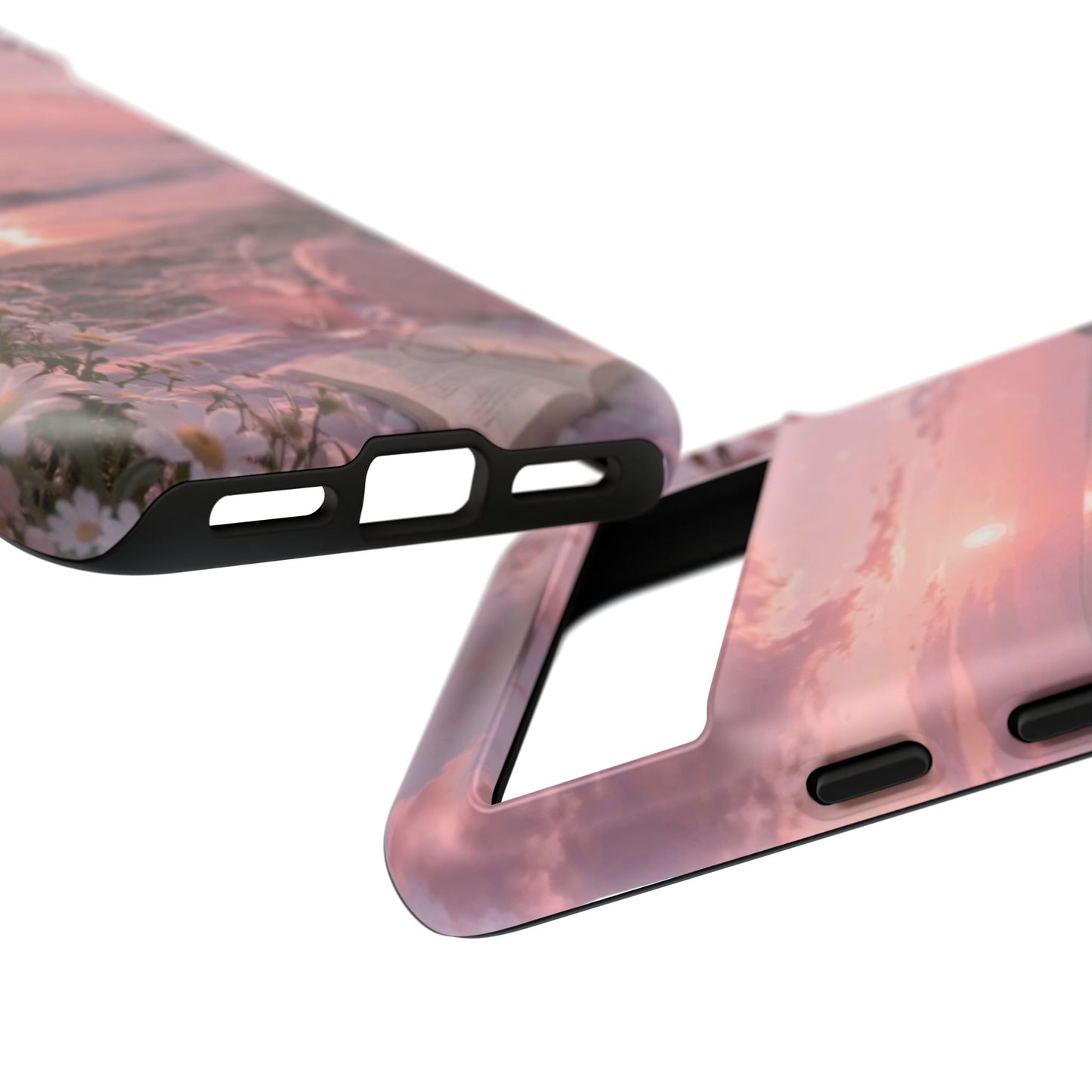Pink Sunset Beach Phone Case "Romantic Seaside"