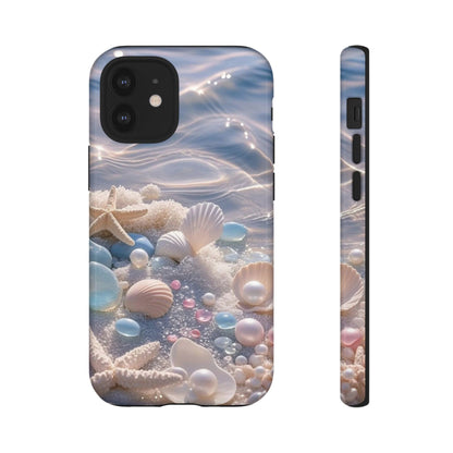 Seashell Pearl Phone Case — Pastel Beach Protective Tough Case