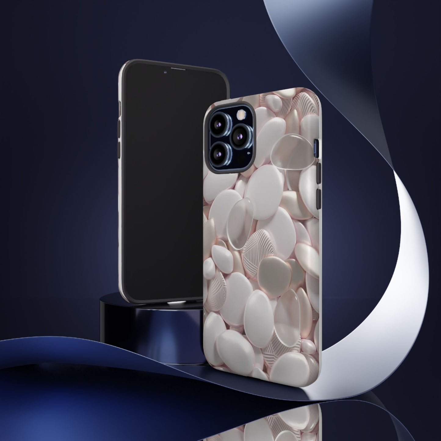Phone Case – Soft Pink Pebble Pattern Protective Tough Case